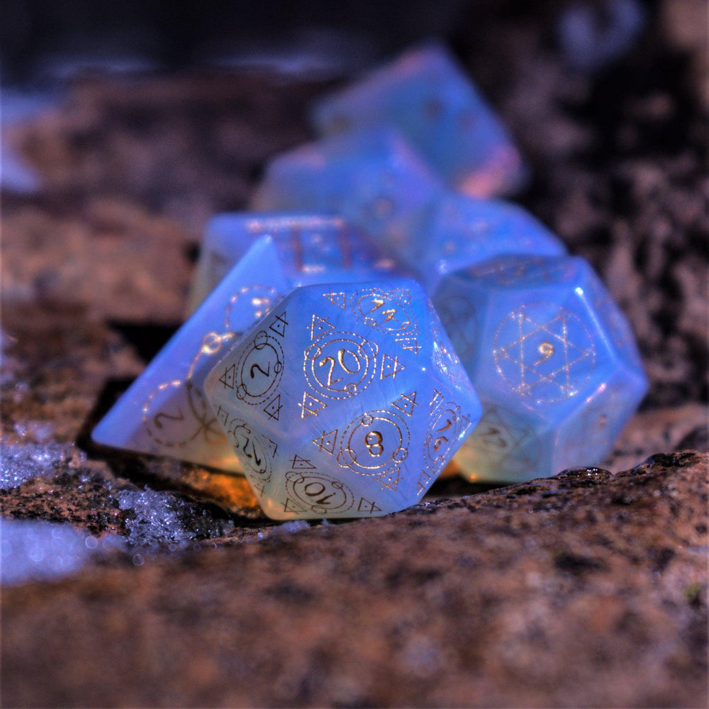 Pre-Order || Spellcaster Opalite Stone Dice Set