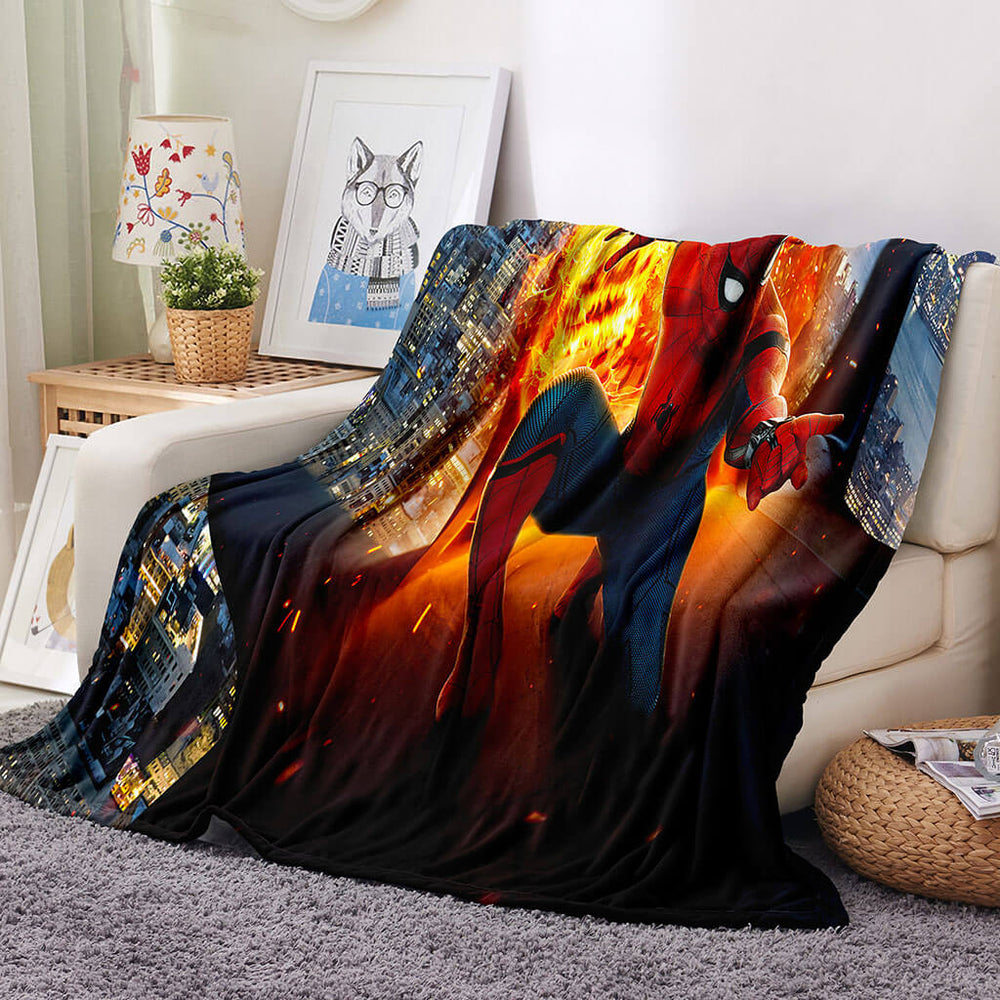 Spider-Man Pattern Blanket Flannel Throw Room Decoration (Online Order Only)