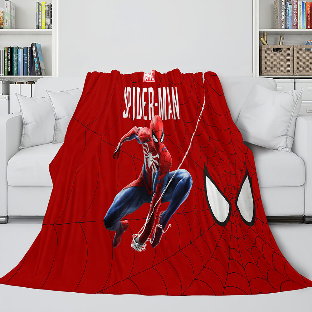 Spiderman Cosplay Blanket Flannel Fleece Blanket Throw Wrap Nap Quilt (Online Order Only)