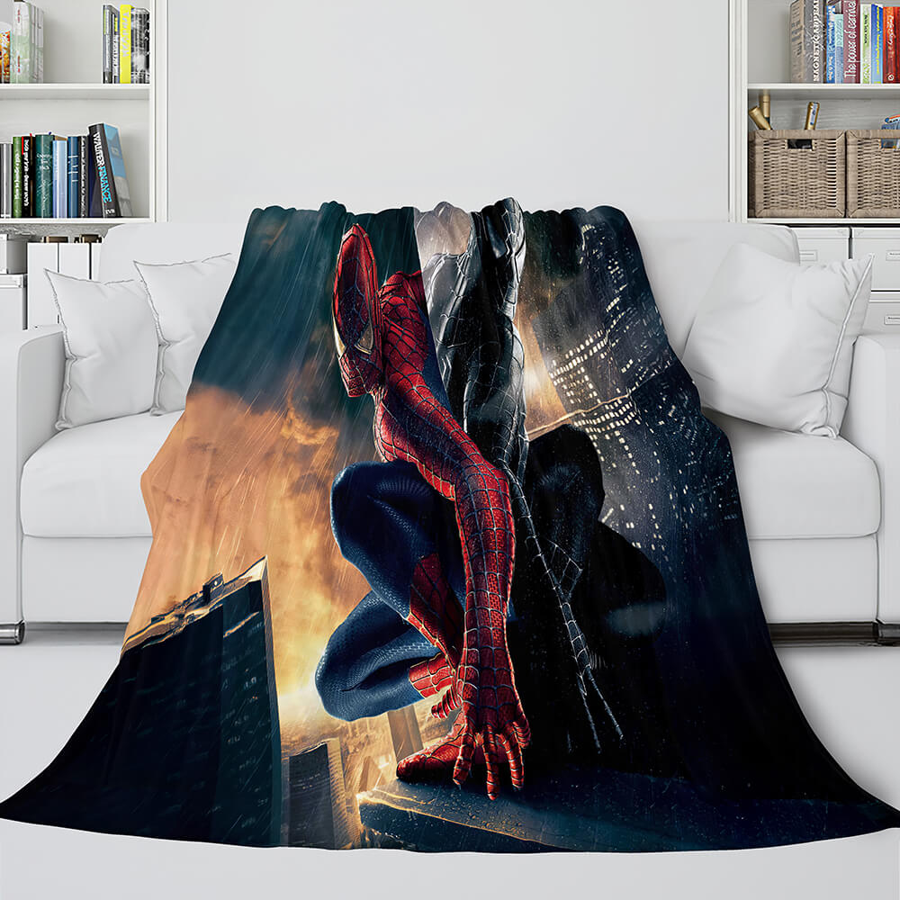 Spiderman Cosplay Blanket Flannel Fleece Blanket Throw Wrap Nap Quilt (Online Order Only)