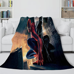 Spiderman Cosplay Blanket Flannel Fleece Blanket Throw Wrap Nap Quilt (Online Order Only)