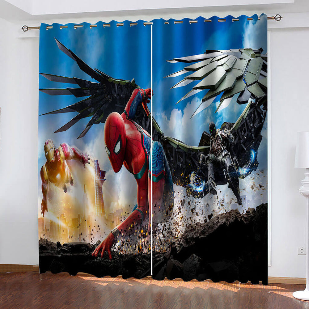 Spiderman Curtains Cosplay Blackout Window Drapes Kids Room Decoration (Online Order Only)