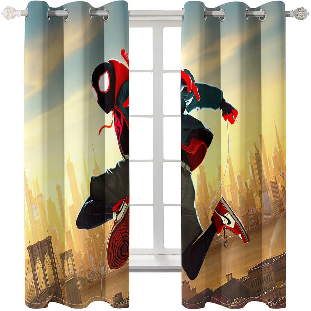 Spiderman Curtains Cosplay Blackout Window Treatments Drapes for Room Decor (Online Order Only)