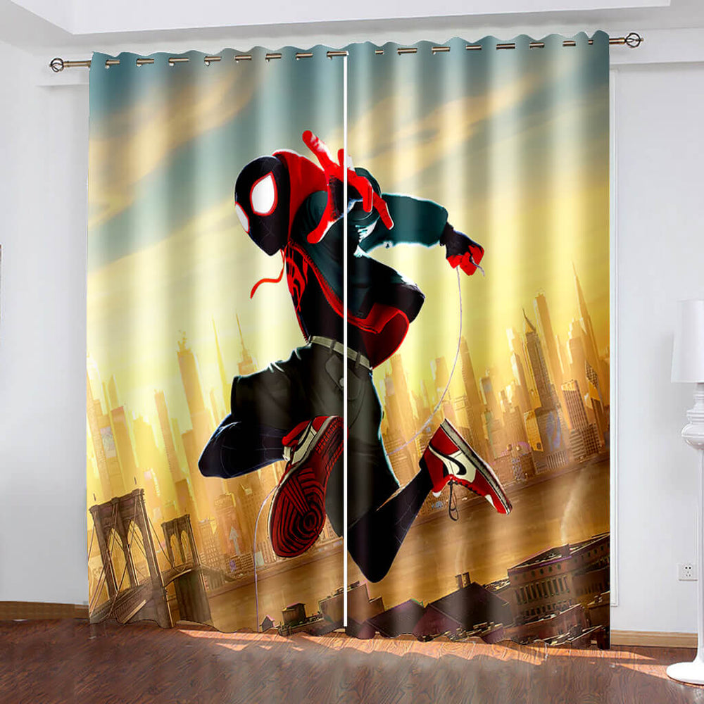 Spiderman Curtains Cosplay Blackout Window Treatments Drapes for Room Decor (Online Order Only)