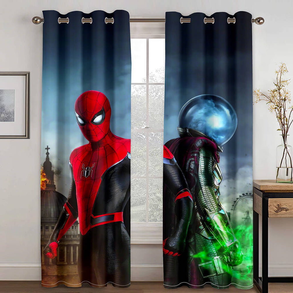 Spiderman Curtains Cosplay Blackout Window Treatments Drapes for Room Decor (Online Order Only)
