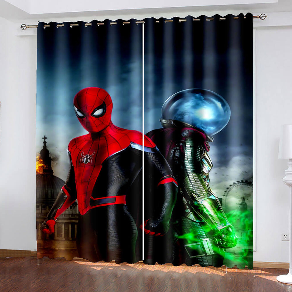 Spiderman Curtains Cosplay Blackout Window Treatments Drapes for Room Decor (Online Order Only)