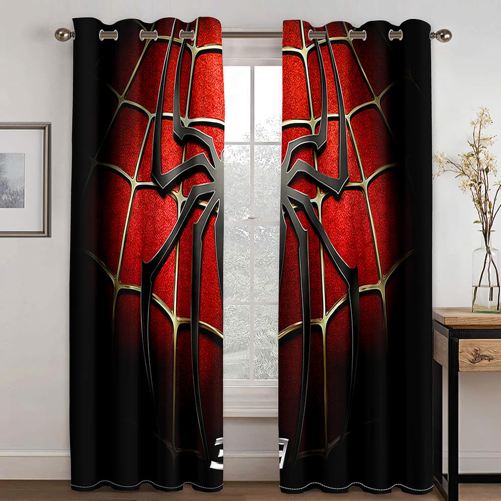 Spiderman Curtains Cosplay Blackout Window Treatments Drapes for Room Decor (Online Order Only)