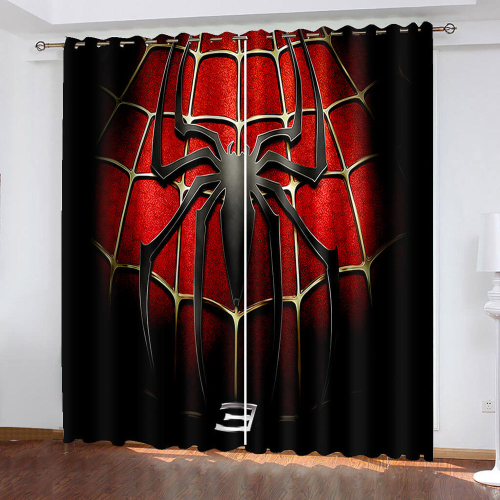 Spiderman Curtains Cosplay Blackout Window Treatments Drapes for Room Decor (Online Order Only)
