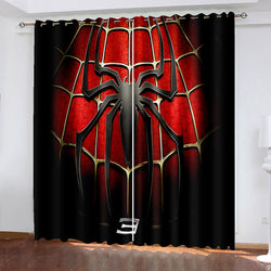 Spiderman Curtains Cosplay Blackout Window Treatments Drapes for Room Decor (Online Order Only)