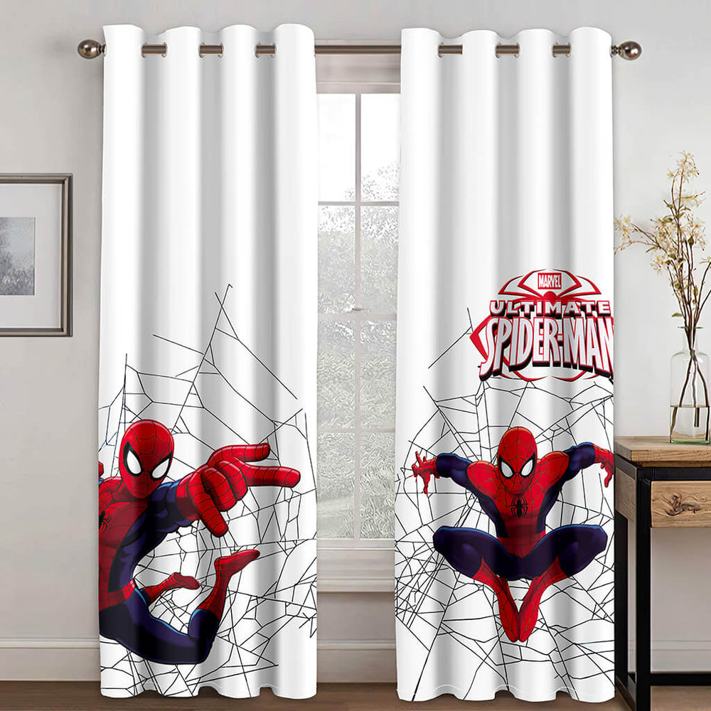 Spiderman Curtains Cosplay Blackout Window Treatments Drapes for Room Decor (Online Order Only)