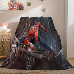 Spiderman Flannel Fleece Throw Cosplay Blanket Shawl Wrap Nap Quilt (Online Order Only)