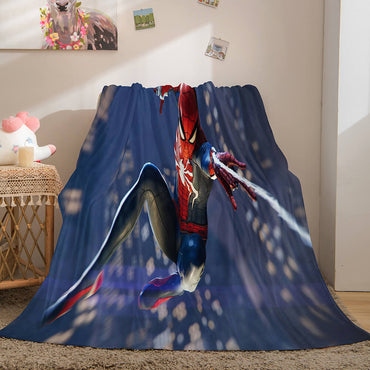 Spiderman Flannel Fleece Throw Cosplay Blanket Shawl Wrap Nap Quilt (Online Order Only)