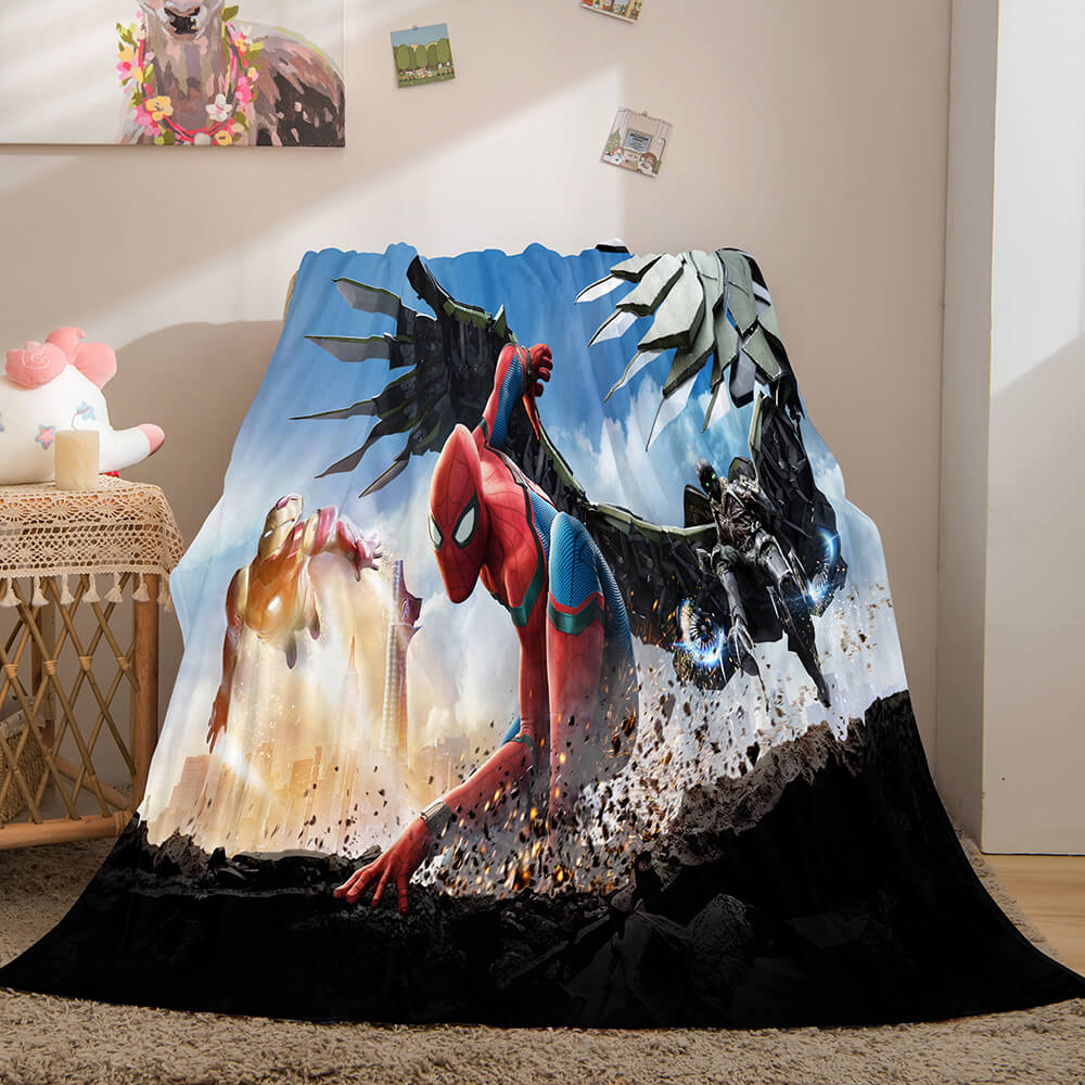 Spiderman Flannel Fleece Throw Cosplay Blanket Shawl Wrap Nap Quilt (Online Order Only)