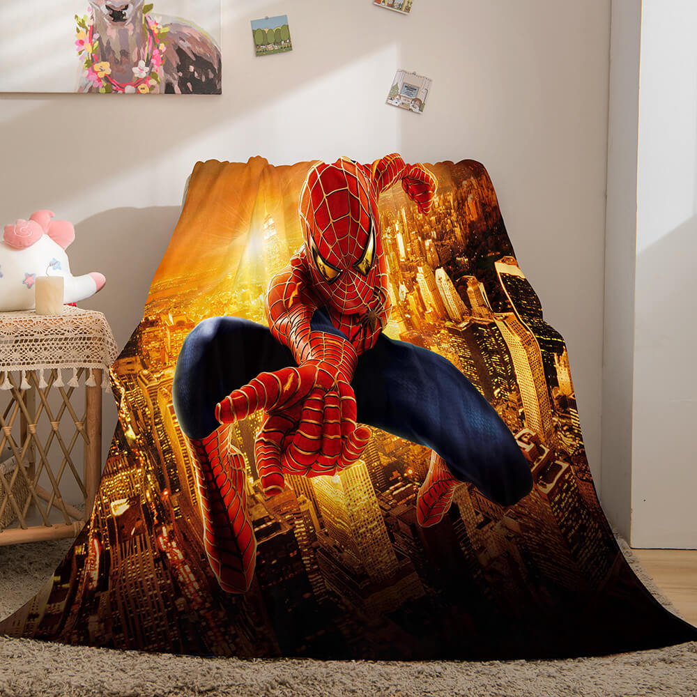 Spiderman Flannel Fleece Throw Cosplay Blanket Shawl Wrap Nap Quilt (Online Order Only)