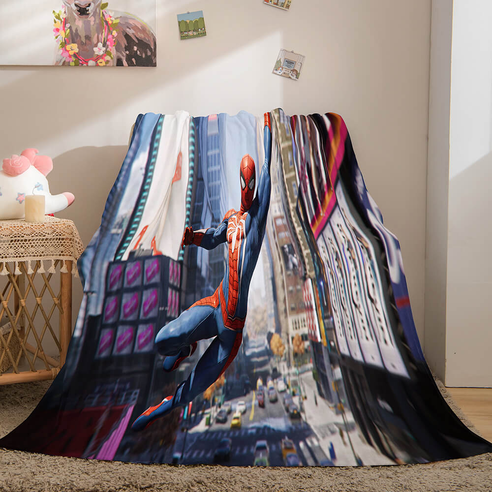 Spiderman Flannel Fleece Throw Cosplay Blanket Shawl Wrap Nap Quilt (Online Order Only)