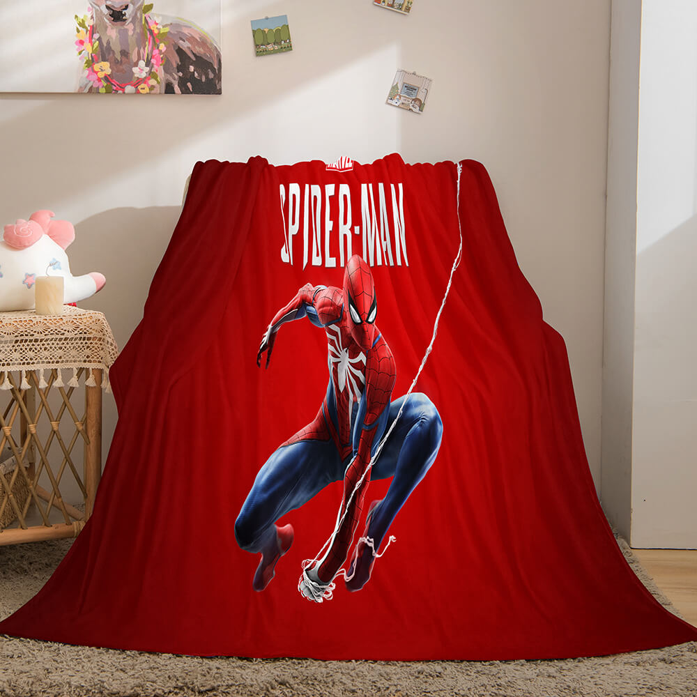 Spiderman Flannel Fleece Throw Cosplay Blanket Shawl Wrap Nap Quilt (Online Order Only)