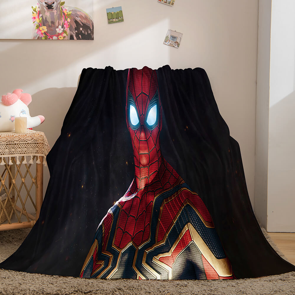 Spiderman Flannel Fleece Throw Cosplay Blanket Shawl Wrap Nap Quilt (Online Order Only)
