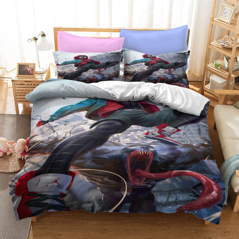 Spiderman Miles Morales Cosplay Bedding Set Quilt Cover Without Filler (Online Order Only)