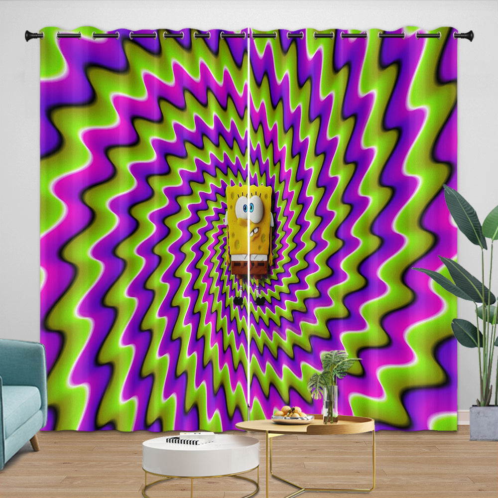 SpongeBob SquarePants Curtains Blackout Window Drapes Room Decoration (ONLINE ORDER ONLY)