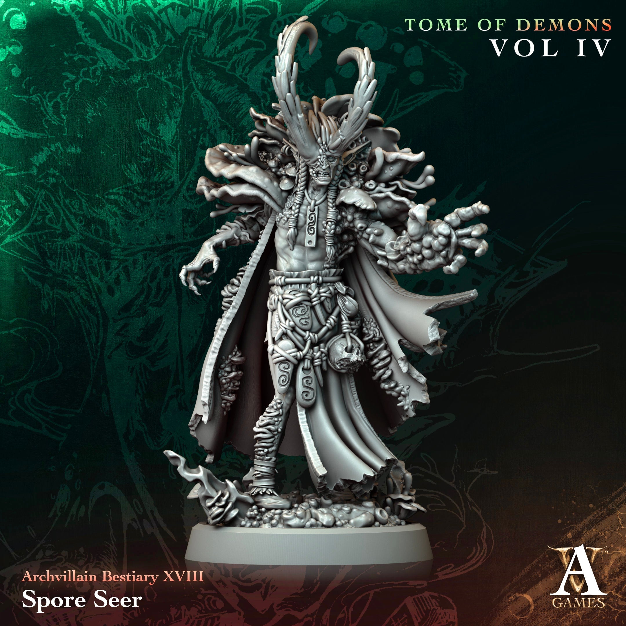 3D Printed Archvillain Games Spore Seer Archvillain Bestiary Vol. XVIII 28 32mm D&D (Online Only)