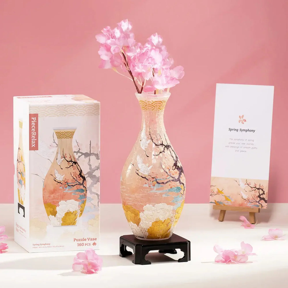 Spring Symphony Vase 160 Piece 3D Plastic Jigsaw Puzzle PieceRelax
