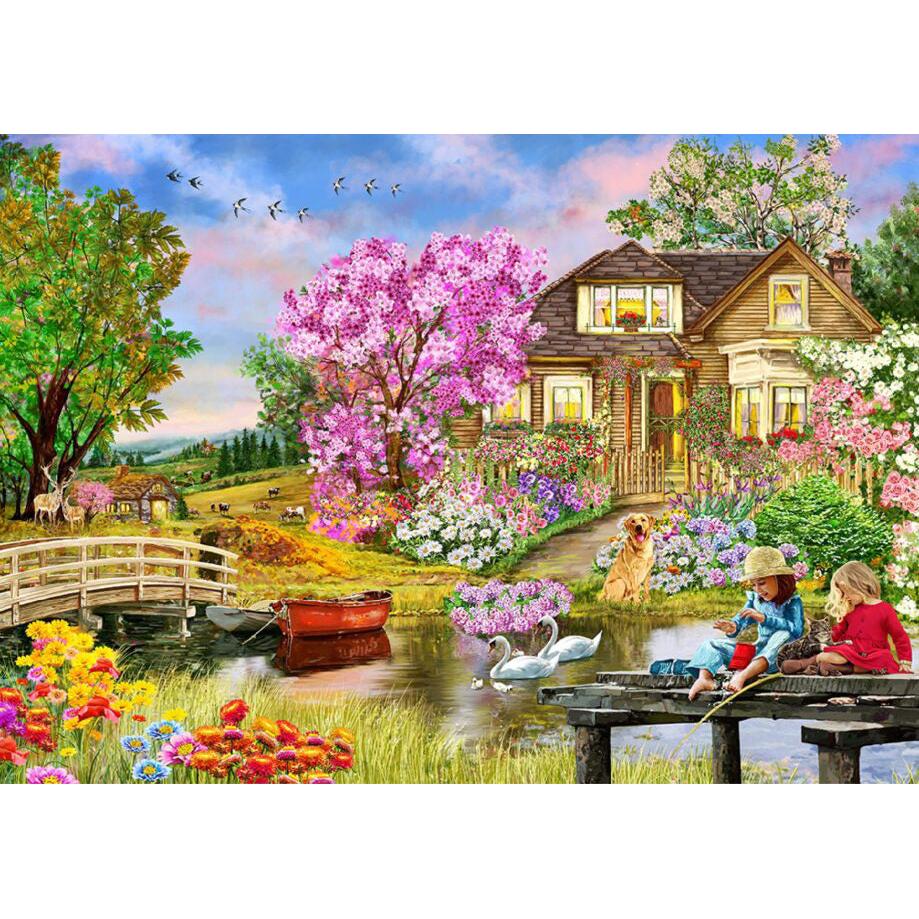 Springtime Cottage 200 Piece Wood Jigsaw Puzzle Wooden City (ONLINE ORDER ONLY)