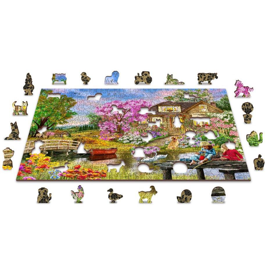 Springtime Cottage 505 Piece Wood Jigsaw Puzzle Wooden City (ONLINE ORDER ONLY)
