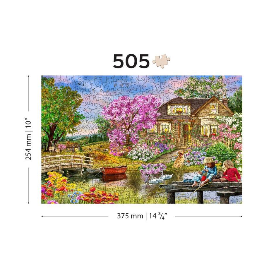 Springtime Cottage 505 Piece Wood Jigsaw Puzzle Wooden City (ONLINE ORDER ONLY)