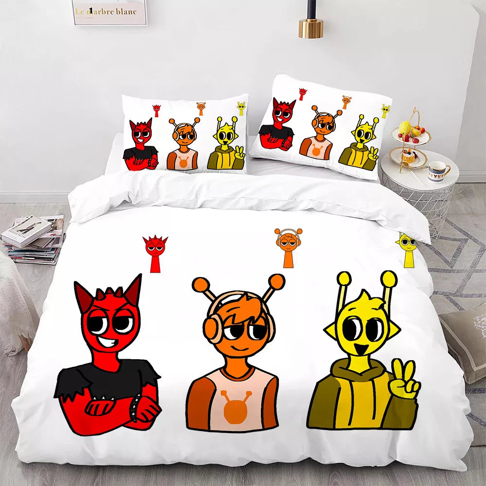 Sprunki Oren Wenda Bedding Set Pattern Kids Quilt Cover Without Filler (Online Order Only)