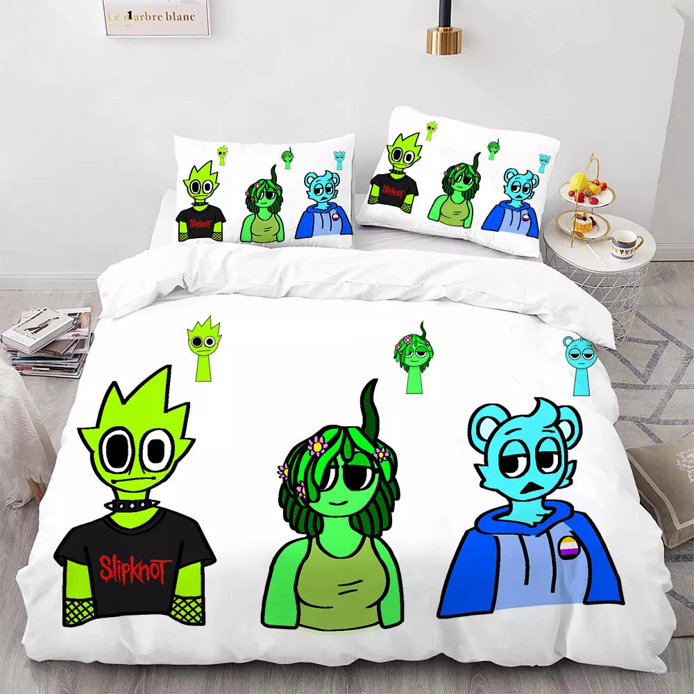 Sprunki Oren Wenda Bedding Set Pattern Kids Quilt Cover Without Filler (Online Order Only)