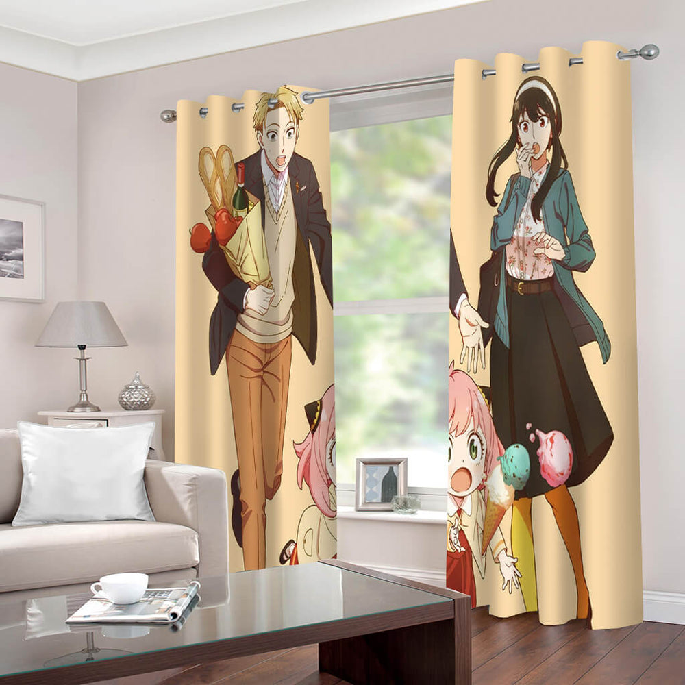 Spy x Family Curtains 2 Panels Blackout Window Drapes for Room Decoration (Online Order Only)