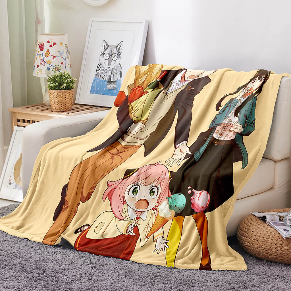 Spy x Family Flannel Fleece Blanket Throw Blanket for Room Decoration (Online Order Only)