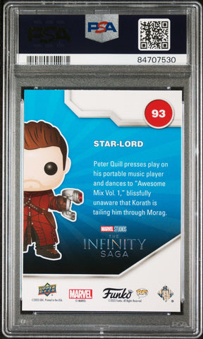 2023 UPPER DECK FUNKO POP MARVEL  STARLORD FACSIMILE SIGNATURE #93  PSA 8 (Online Order Only)