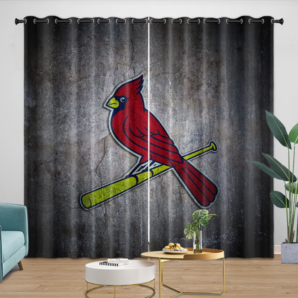 St. Louis Cardinals Curtains Blackout Window Drapes Room Decoration (Online Order Only)