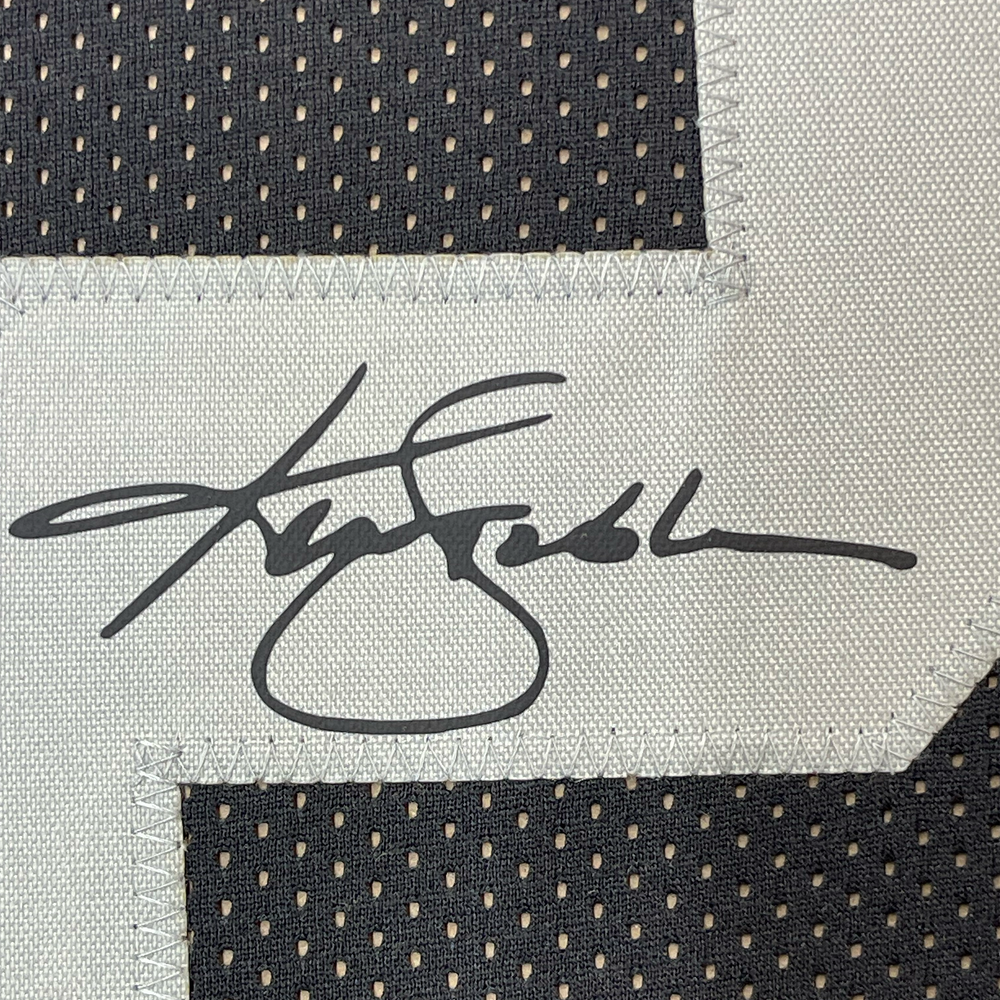 Framed Facsimile Autographed Ken Stabler 35x39 Oakland Las Vegas Black Reprint Laser Auto Football Jersey (ONLINE ORDER ONLY)