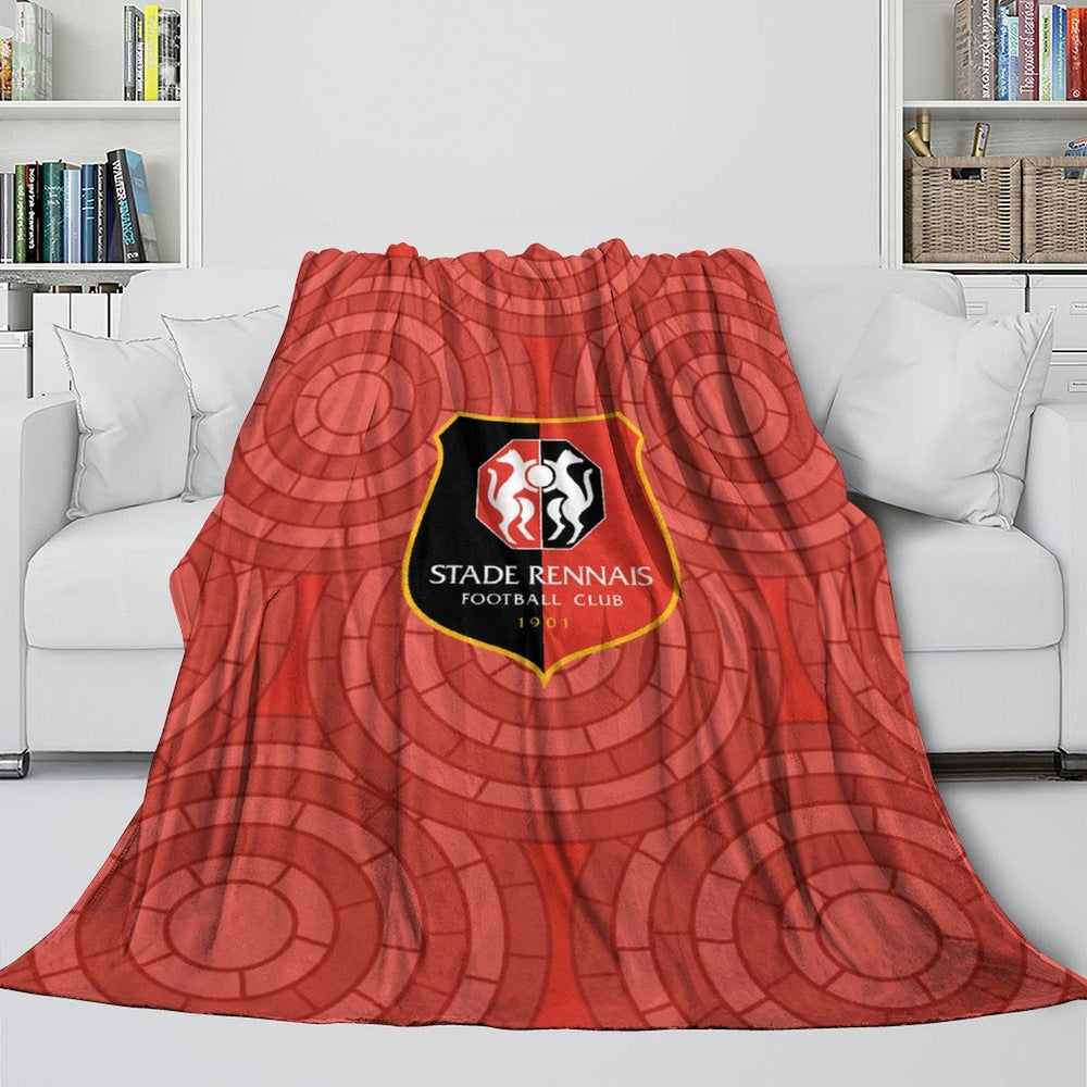 Stade Rennais Football Club Blanket Flannel Throw Room Decoration (Online Order Only)