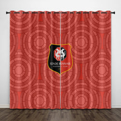 Stade Rennais Football Club Curtains Pattern Blackout Window Drapes (Online Order Only)