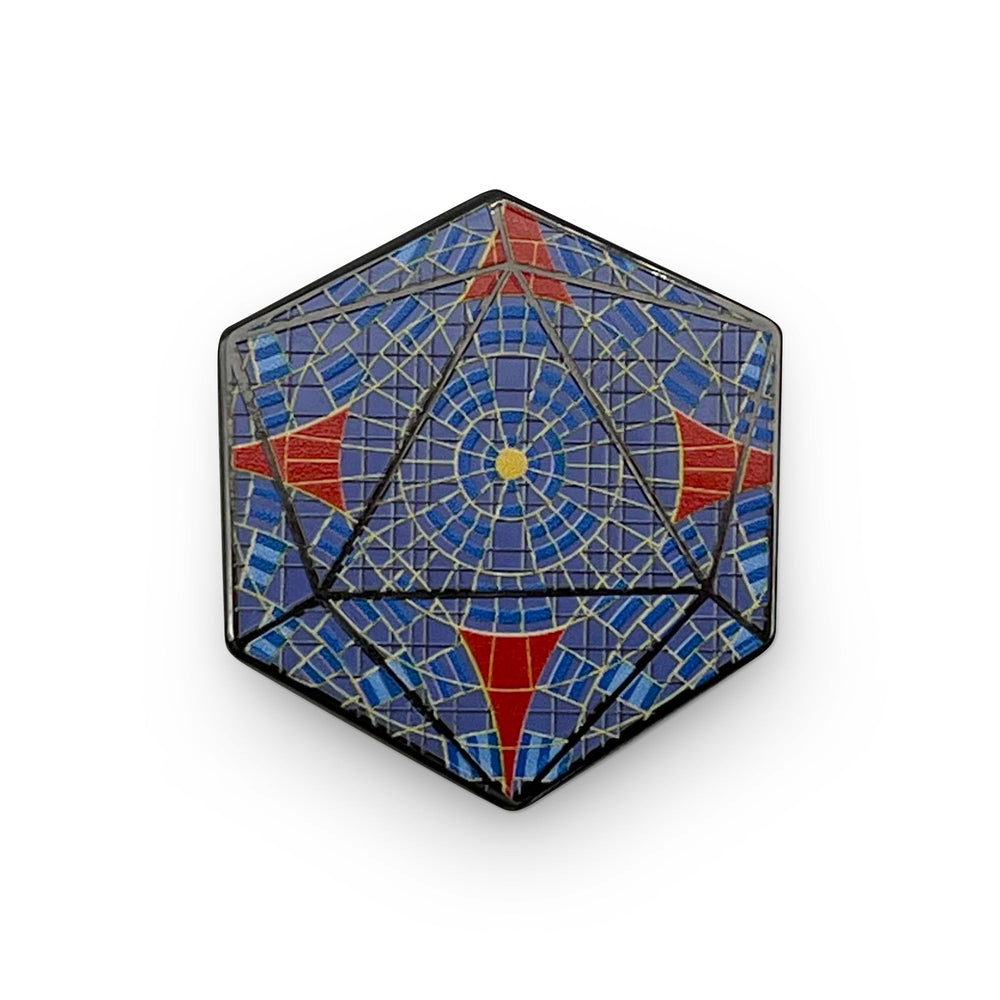 Stained Glass D20 Hex - Hard Enamel Adventure Pin Metal by Norse Foundry (ONLINE ORDER ONLY)