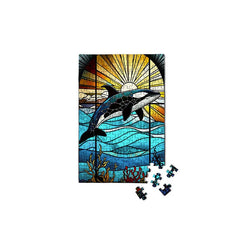 Stained Glass Orca 150 Piece Mini Jigsaw Puzzle Micro Puzzles (ONLINE ORDER ONLY)
