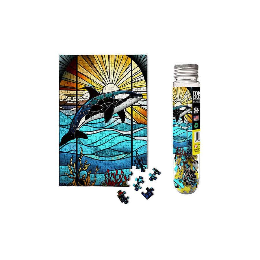 Stained Glass Orca 150 Piece Mini Jigsaw Puzzle Micro Puzzles (ONLINE ORDER ONLY)