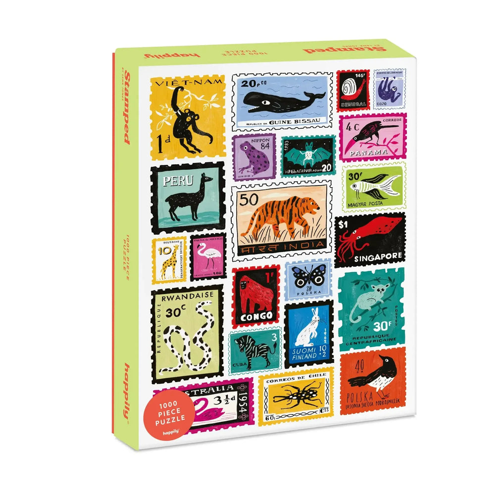 Stamped 1000 Piece Jigsaw Puzzle Happily (ONLINE ORDER ONLY)