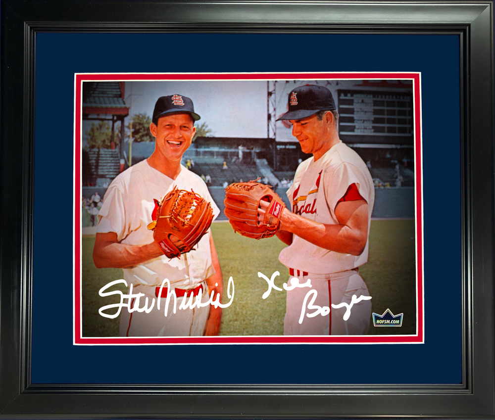 Framed Stan Musial Ken Boyer St. Louis Cardinals Dual Facsimile Laser Engraved Signature Auto 11"x14"Baseball Photo HOFSM Holo (ONLINE ORDER ONLY)