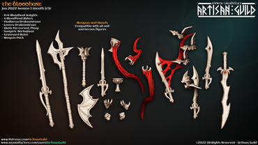 3D Printed Artisan Guild Standalone Weapons and Hands The Bloodhunt 28mm 32mm (Online Only)