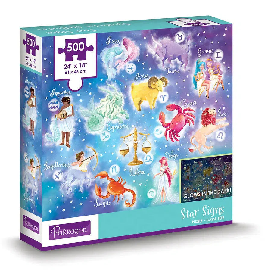Star Signs 500 Piece Glow in the Dark Jigsaw Puzzle Parragon (ONLINE ORDER ONLY)
