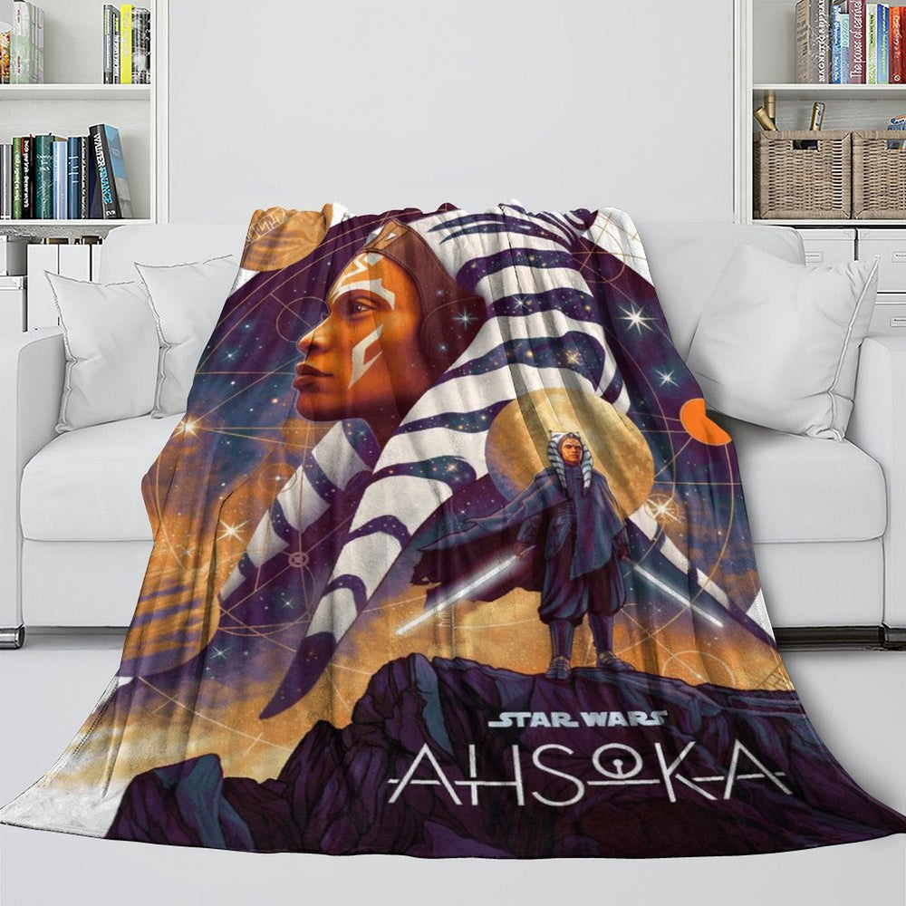 Star Wars Ahsoka Blanket Flannel Fleece Throw Room Decoration (Online Order Only)