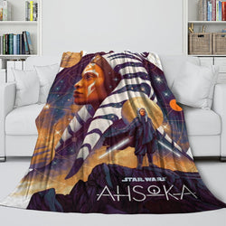 Star Wars Ahsoka Blanket Flannel Fleece Throw Room Decoration (Online Order Only)