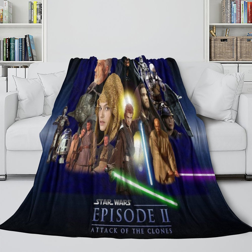 Star Wars Attack of the Clones Blanket Flannel Throw Room Decoration (ONLINE ORDER ONLY)