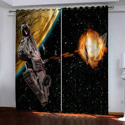 Star Wars Pattern Curtains Blackout Window Drapes (Online Order Only)