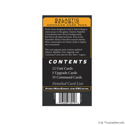 Star Wars Legion: Galactic Republic Command Card Pack (ONLINE ORDER ONLY)