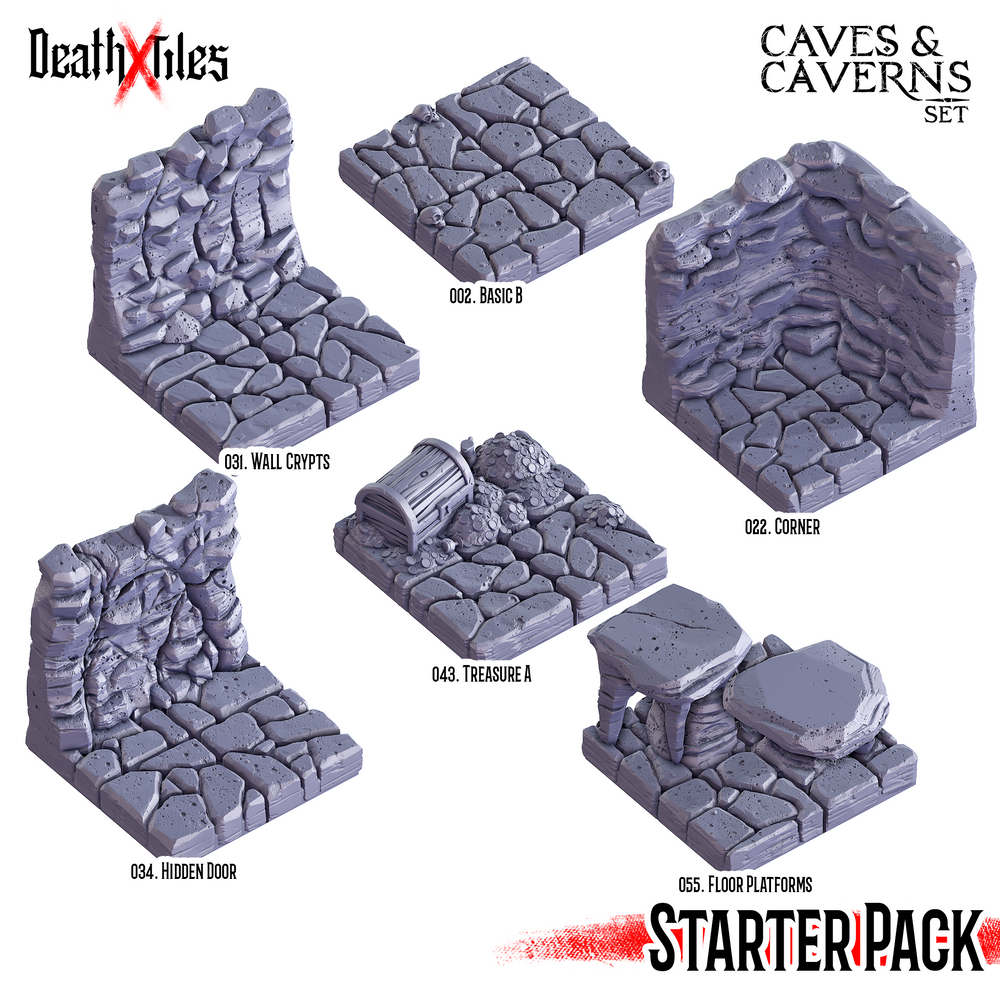 3D Printed Cast n Play Death Tiles Caves and Caverns Starter Set (Online Only)